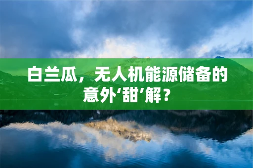 白兰瓜，无人机能源储备的意外‘甜’解？